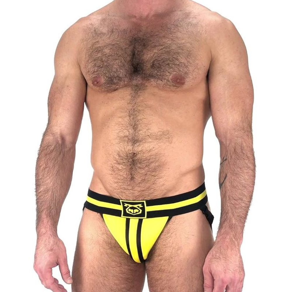 NWT $58 USD Nasty Pig Yellow and Black Troop Jockstrap Size XL